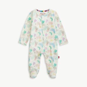 Magnetic Me Baby Footie Multicolor Watercolor Pastel Organic Cotton LIKE NEW